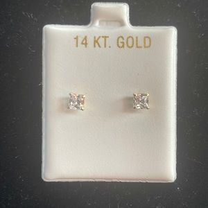 14K Gold CZ Studs